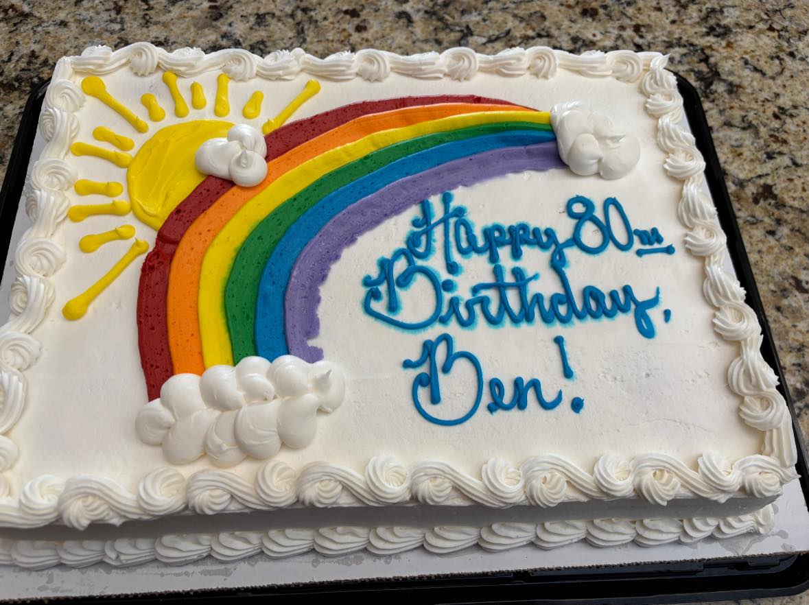 Birthday cake with rainbow